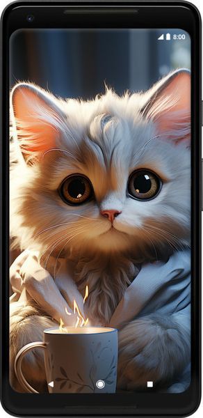 Силіконовий чохол 'Білий кіт' для Google PixeL 2 XL 5646u-1643-71694 фото
