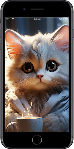 2D пластиковий чохол 'Білий кіт' для iPhone 8 Plus 5646t-1032-71694 фото
