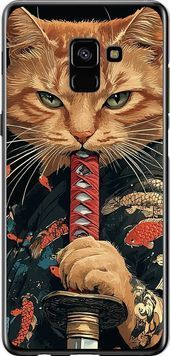 2D пластиковый чехол 'Самурай Кот' для Samsung A8 Plus 2018 A730F 6207t-1345-71694 фото