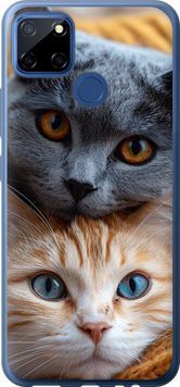 Силиконовый чехол 'Котики' для Realme 7i 6177u-2486-71694 фото