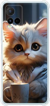 Силикон с усиленными углами чехол 'White cat' для Vivo Y21 5646sp-669-71694 фото