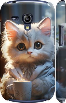 3D пластиковый матовый чехол 'White cat' для Samsung S3 mini 5646m-31-71694 фото