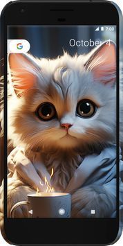3D пластиковый матовый чехол 'White cat' для Google Pixel XL 5646m-401-71694 фото