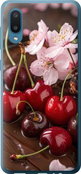 Силіконовий чохол 'Вишня у шоколаді' для Samsung A02 A022G 6698u-2260-71694 фото
