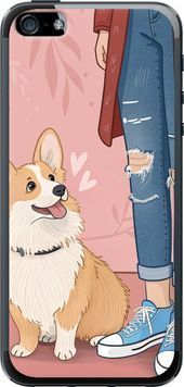 2D пластиковый чехол 'Корги 3' для iPhone SE 6707t-214-71694 фото