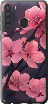 Силіконовий чохол 'Пурпурова сакура' для Samsung A21 6075u-1841-71694 фото