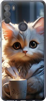 Силиконовый чехол 'White cat' для Motorola G50 5646u-2354-71694 фото