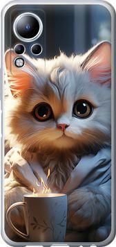 Силіконовий чохол 'Білий кіт' для Infinix Note 11 5646u-2754-71694 фото