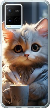 Силиконовый чехол 'White cat' для Vivo Y21 5646u-669-71694 фото